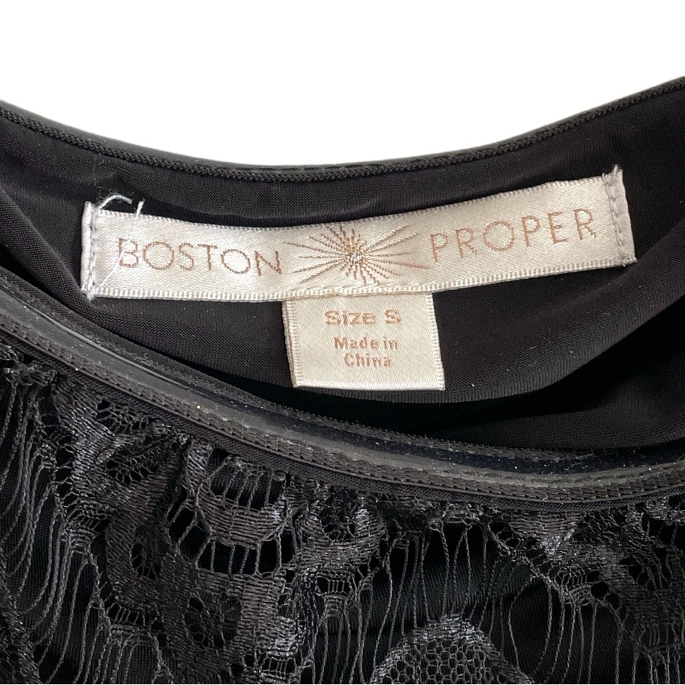 Boston Proper Black Lace Sleeveless Peplum Tube Top - S - Picture 3 of 8